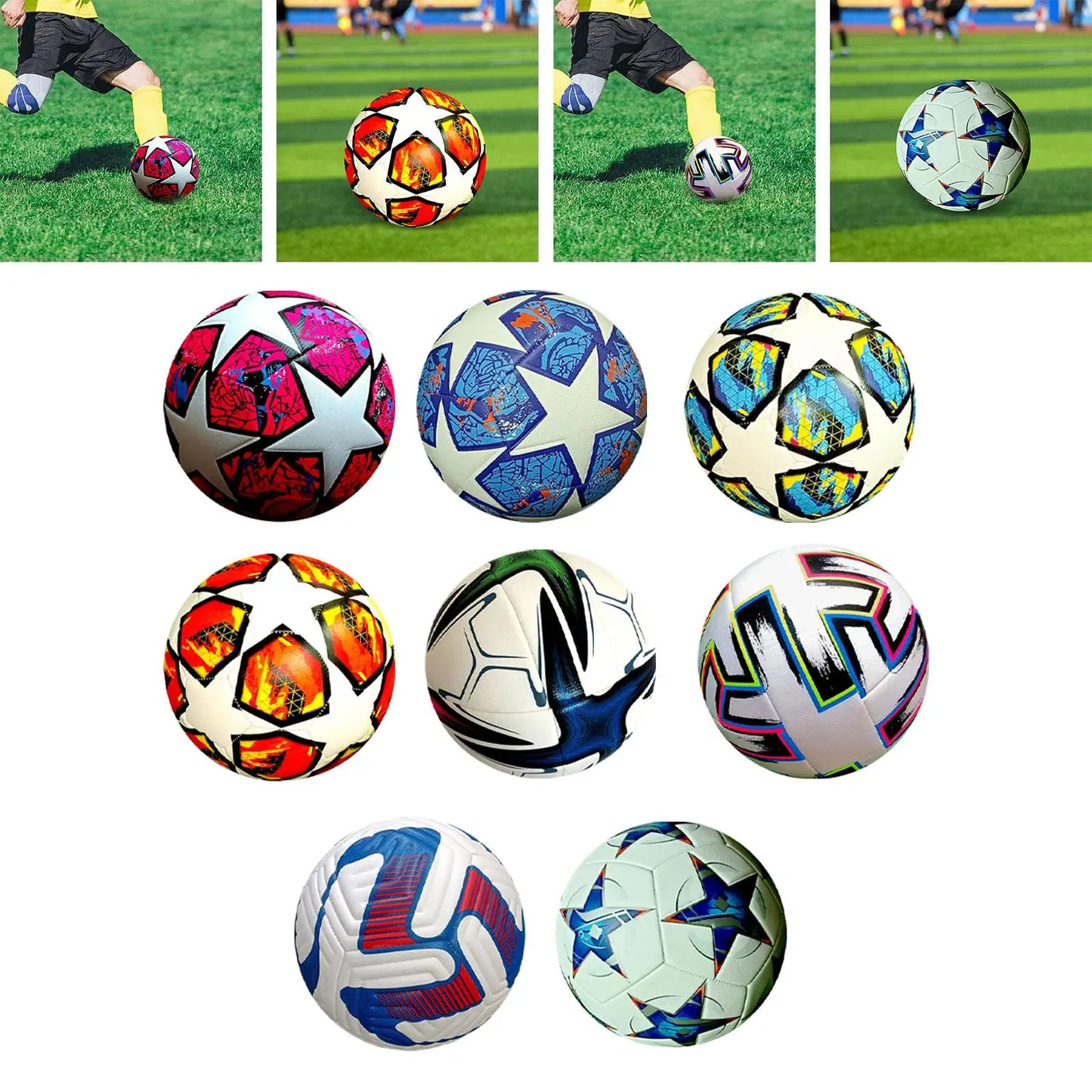 Soccer Ball Size 5 for Regular 11 A Side Use Football Training Ball for Game Competition School Practice Indoor Outdoor Playing