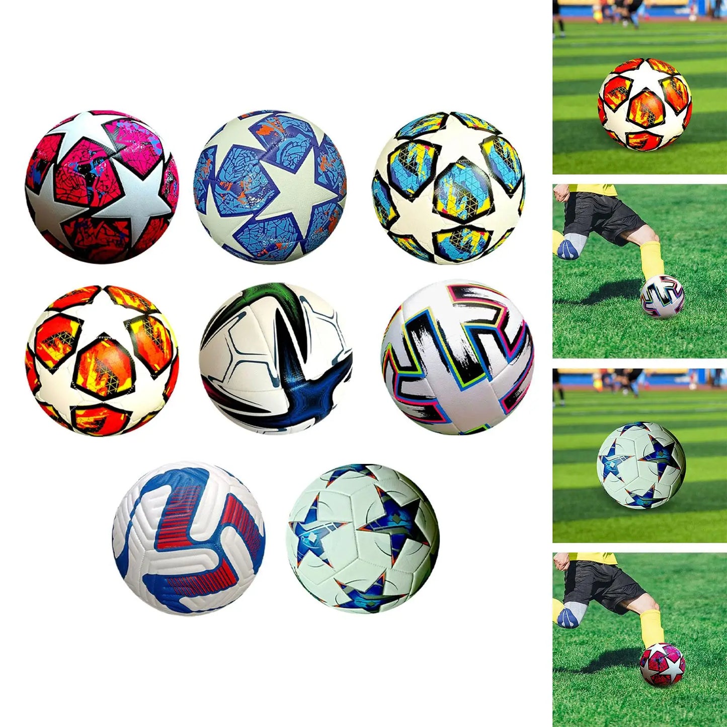 Soccer Ball Size 5 for Regular 11 A Side Use Football Training Ball for Game Competition School Practice Indoor Outdoor Playing