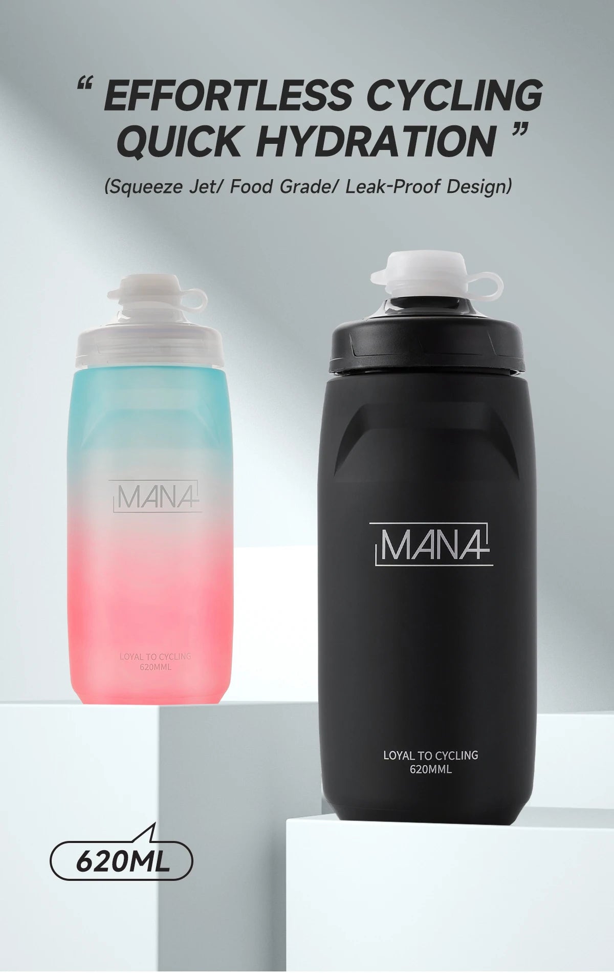 MANA – bouteille d'eau pour vélo, ultralégère, anti-fuite, sans odeur, pour vélo, Camping, randonnée, équitation, nouveauté 2024, 620