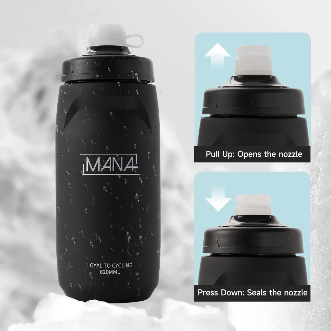 MANA – bouteille d'eau pour vélo, ultralégère, anti-fuite, sans odeur, pour vélo, Camping, randonnée, équitation, nouveauté 2024, 620